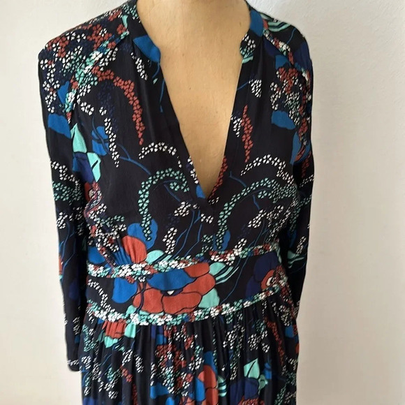 Ba&sh sz 2 Agathe Noir Lady Dress great pre owned cond, v neck side zip viscose - Picture 2 of 8